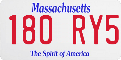 MA license plate 180RY5