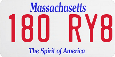 MA license plate 180RY8
