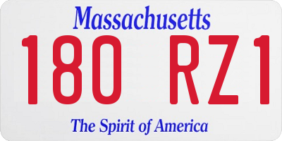 MA license plate 180RZ1