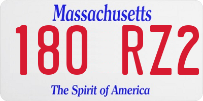 MA license plate 180RZ2
