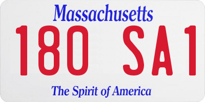 MA license plate 180SA1