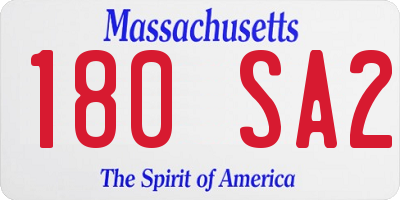 MA license plate 180SA2