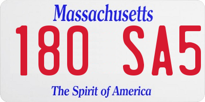 MA license plate 180SA5