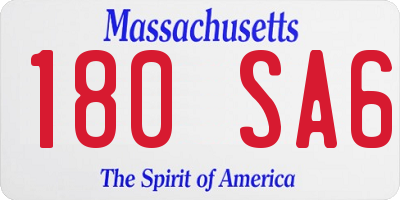 MA license plate 180SA6