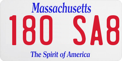 MA license plate 180SA8