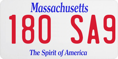 MA license plate 180SA9