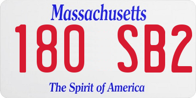 MA license plate 180SB2