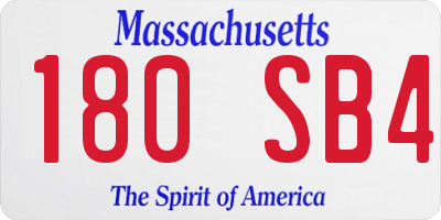MA license plate 180SB4