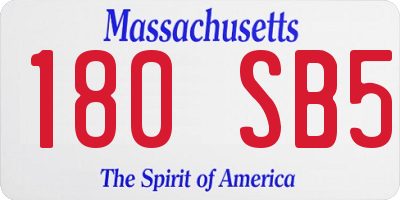 MA license plate 180SB5