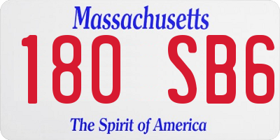 MA license plate 180SB6