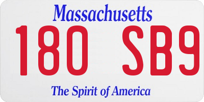 MA license plate 180SB9