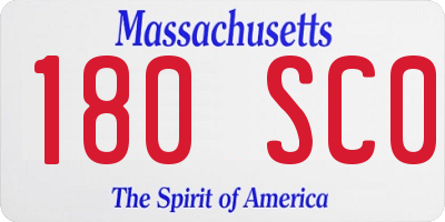 MA license plate 180SC0