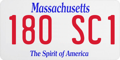 MA license plate 180SC1