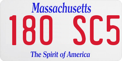 MA license plate 180SC5