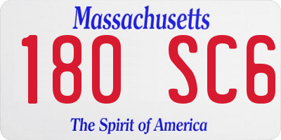 MA license plate 180SC6