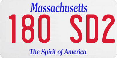 MA license plate 180SD2