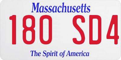 MA license plate 180SD4
