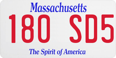MA license plate 180SD5