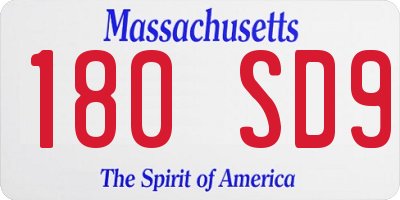MA license plate 180SD9