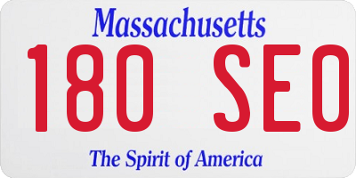 MA license plate 180SE0
