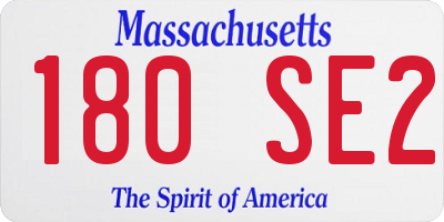 MA license plate 180SE2