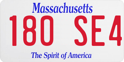 MA license plate 180SE4