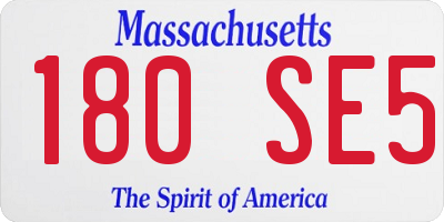 MA license plate 180SE5