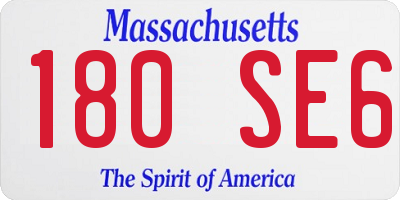 MA license plate 180SE6