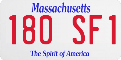 MA license plate 180SF1