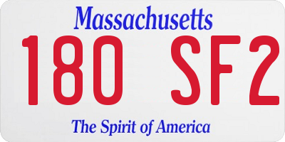 MA license plate 180SF2