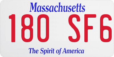 MA license plate 180SF6