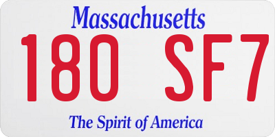 MA license plate 180SF7