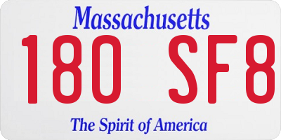 MA license plate 180SF8
