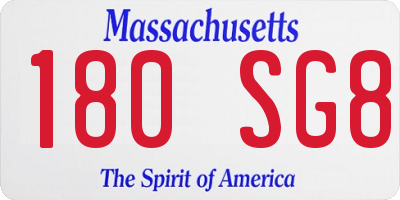 MA license plate 180SG8