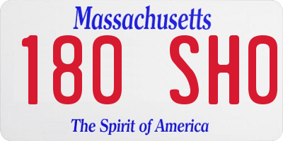 MA license plate 180SH0