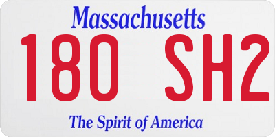 MA license plate 180SH2