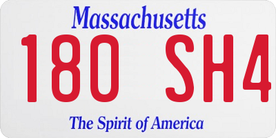MA license plate 180SH4