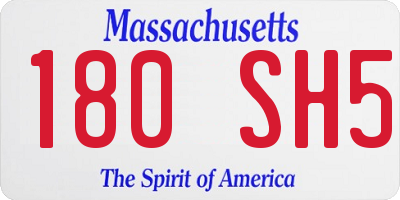 MA license plate 180SH5