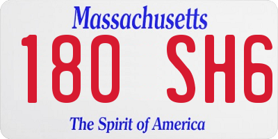 MA license plate 180SH6