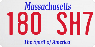 MA license plate 180SH7