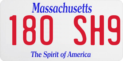 MA license plate 180SH9