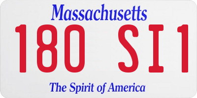MA license plate 180SI1
