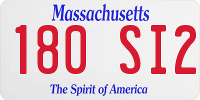 MA license plate 180SI2
