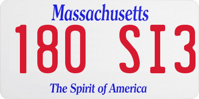 MA license plate 180SI3