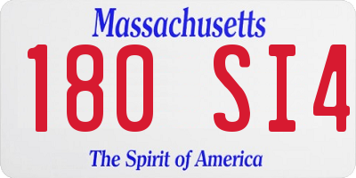 MA license plate 180SI4