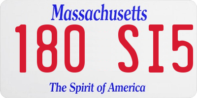 MA license plate 180SI5