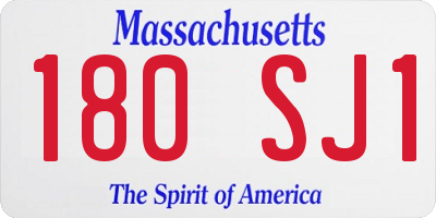 MA license plate 180SJ1