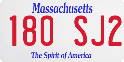 MA license plate 180SJ2