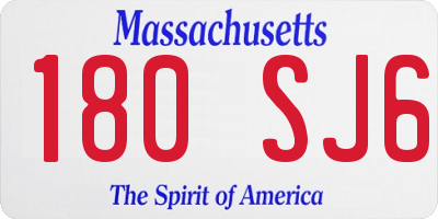 MA license plate 180SJ6
