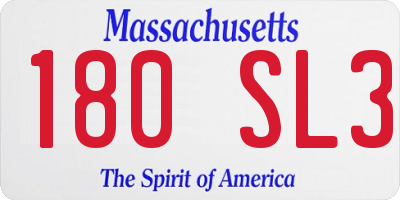 MA license plate 180SL3